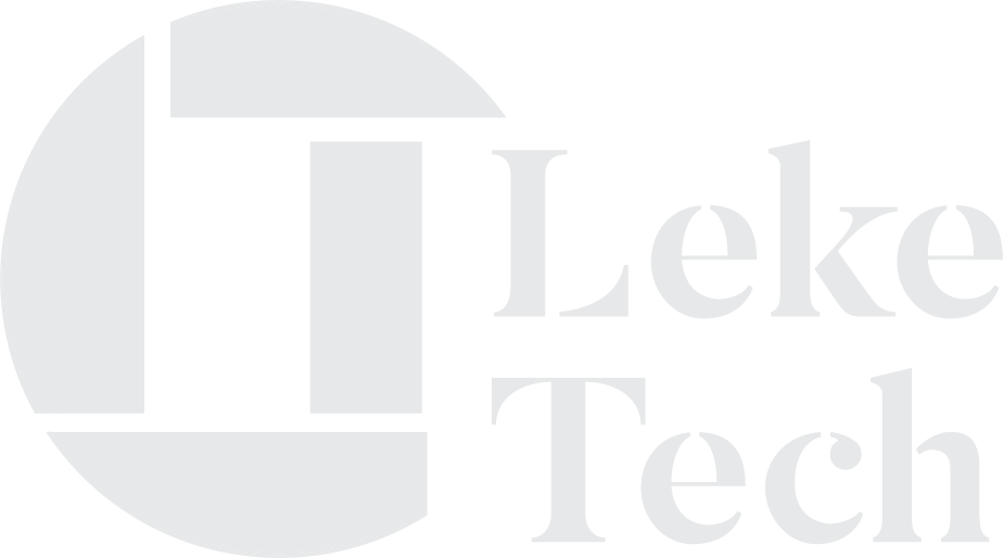 leke tech logo white
