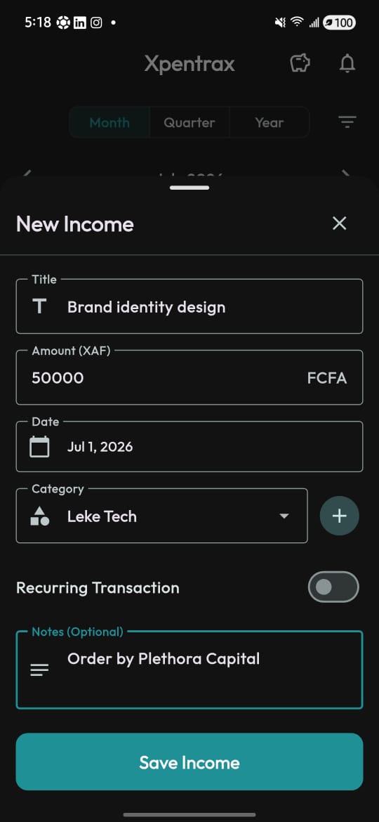 xpentrax new income