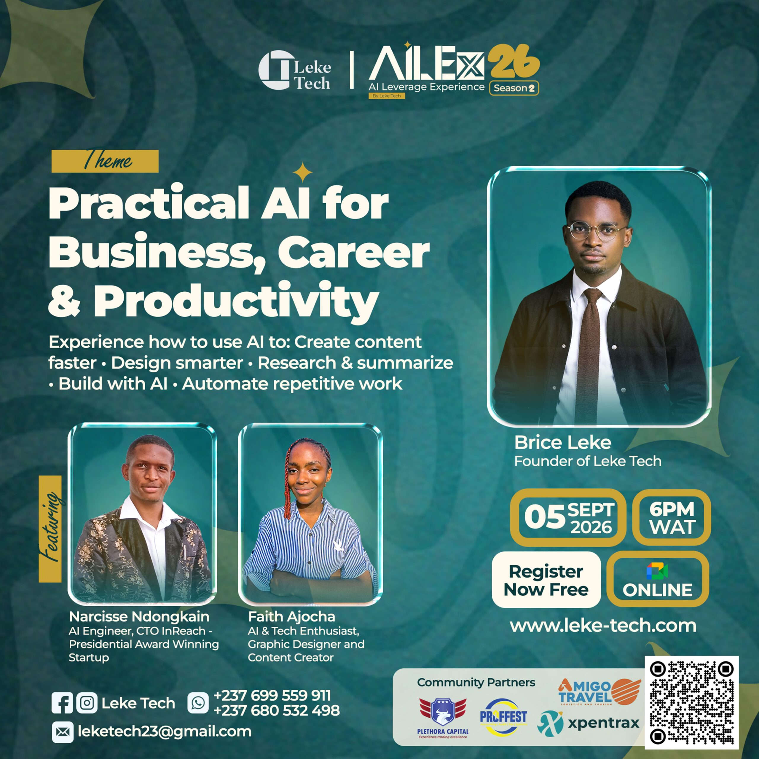AILEx26- AI Leverage Experience 26 by Leke Tech Main Flyer